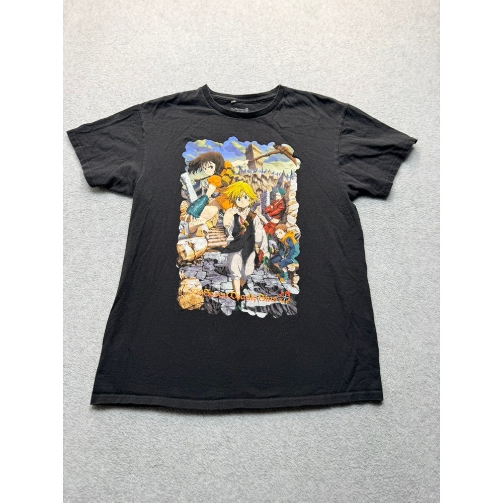 The Seven Deadly Sins Anime T-Shirt Mens Medium Black Funimation Meliodas Diane